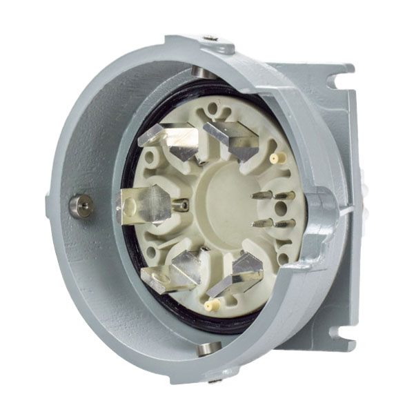 49-38043-48 - PF300 INLET METAL GRAY SIZE C IP 66/67 3P+G 300A 480 VAC 60 Hz +4 AUX INLET WITH NO CAP (PF)